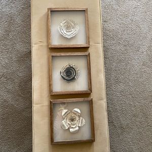 3 paper flower wall plaques